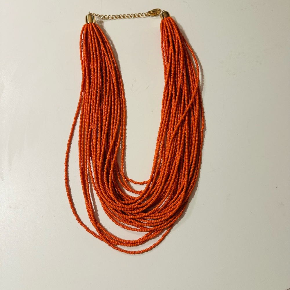 Elegant Orange Beaded Necklace